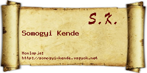 Somogyi Kende névjegykártya